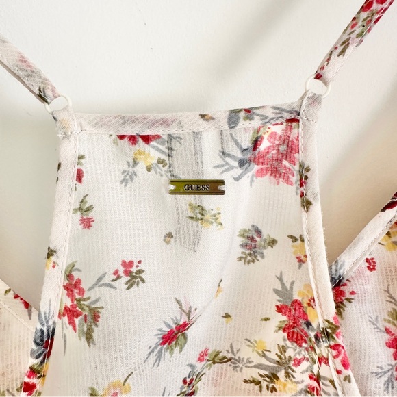 Guess • Floral Ruffle Tank with Ruched Hem - Picture 7 of 7